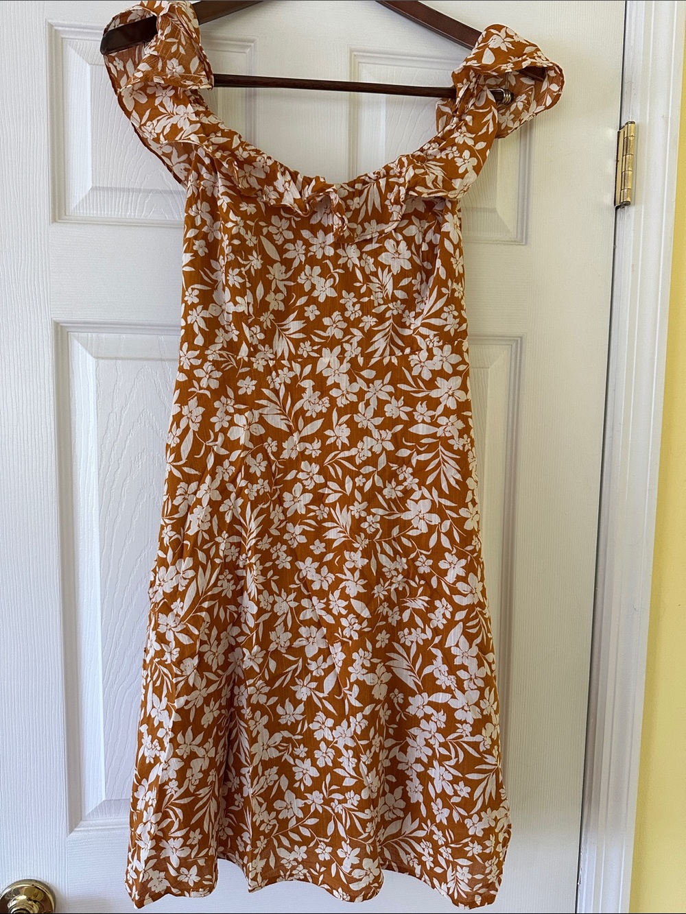 Old Navy One-Shoulder Rust Floral Dress